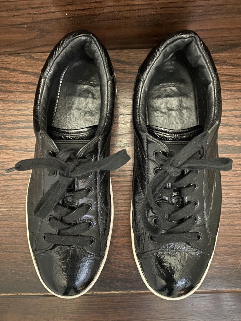 Dior Women’s Black Crinkled Patent Leather Move Low Top Sneakers Size 38.5